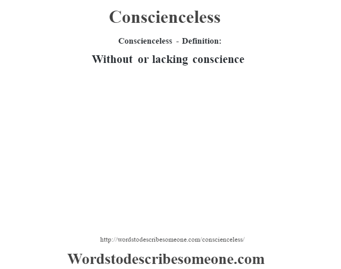 Conscienceless Examples Jacqueline Jackson