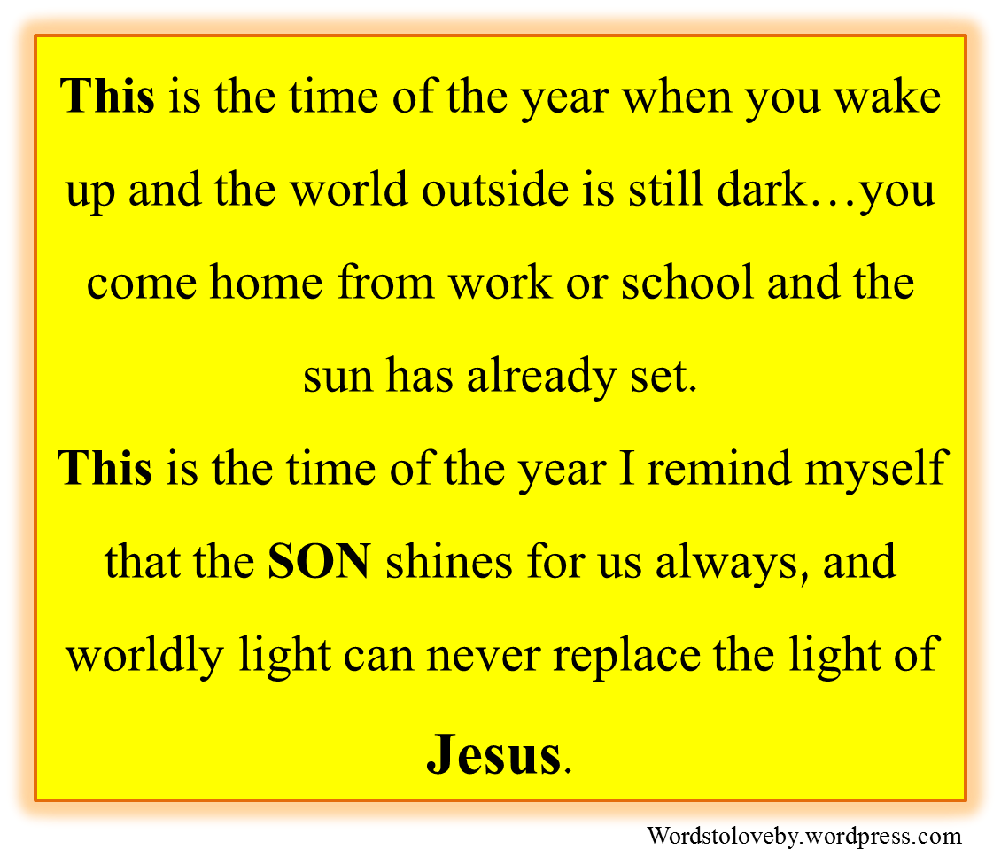 The light of Jesus Words to Love By