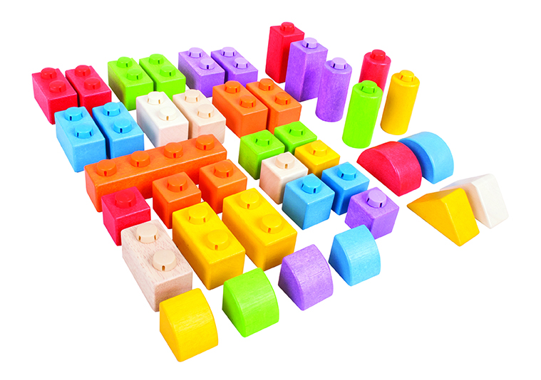 Bigjigs Wooden Click Blocks (Intermediate Pack 40 Bricks) WordUnited