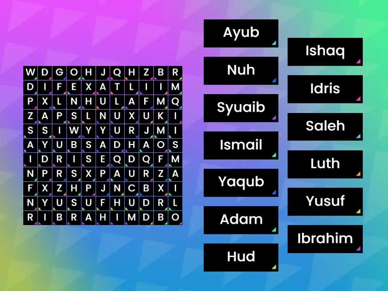 25 Prophets Name's Wordsearch