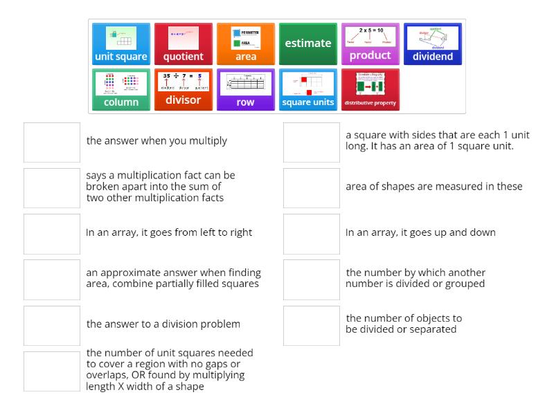 3rd Grade Area Match up
