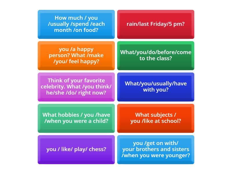 1.5 tenses review speaking SO Intermediate Flip tiles