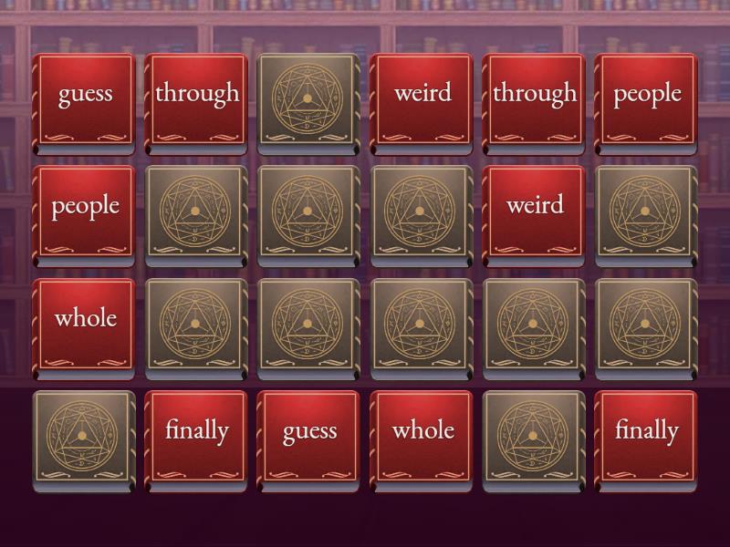 Snap and Trap Words Matching pairs