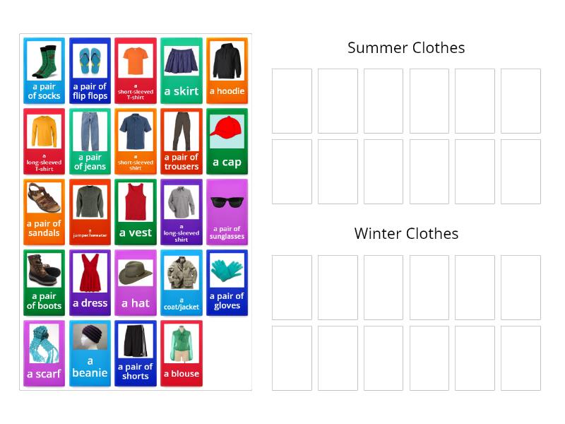 Summer vs. Winter Clothes Group sort
