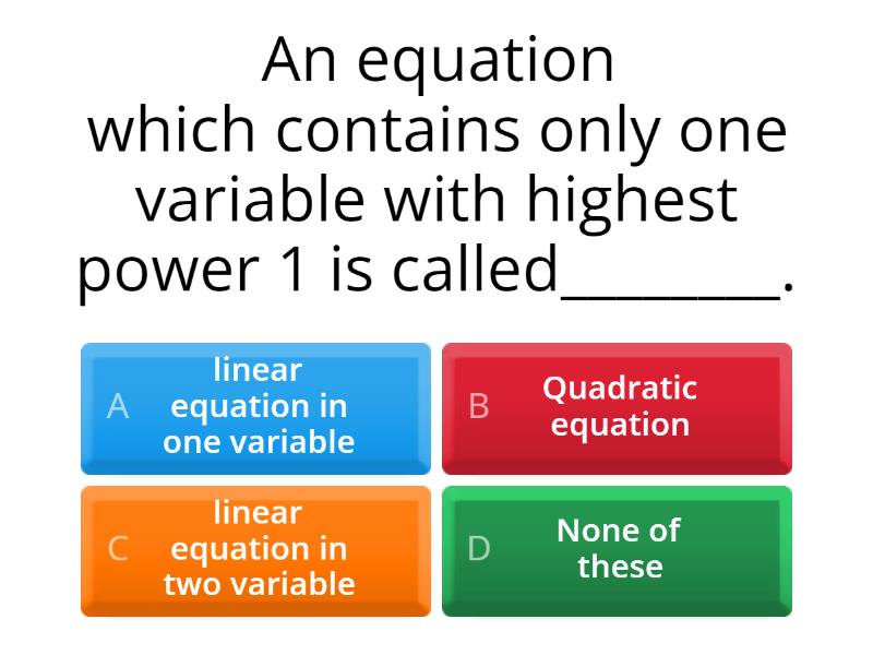 Linear Equations Quiz