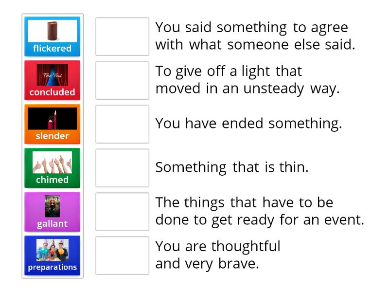 The Storyteller’s Candle Vocabulary Match up