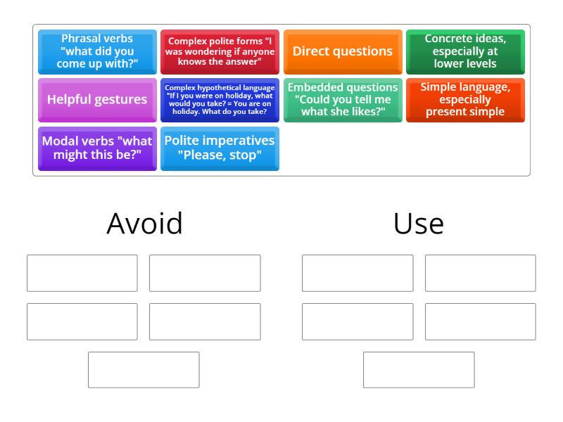 Good and bad instructions Group sort