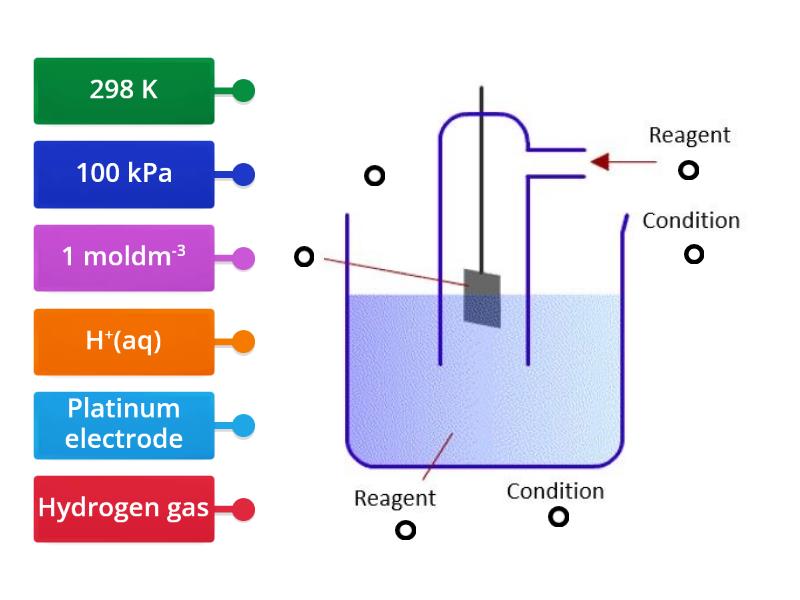 Standard hydrogen electrode Diagrama con etiquetas