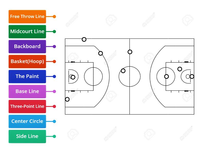 Label The Basketball Court v1 Labelled diagram