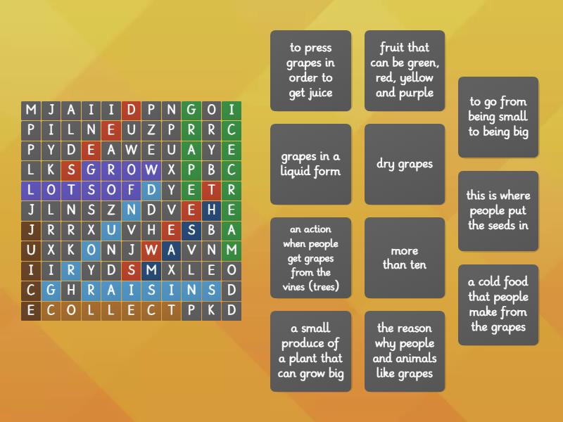 Grapes Wordsearch