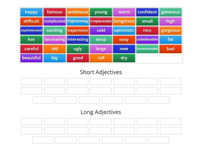 Comparative and Superlative of SUPERIORITY of Adjectives Group sort