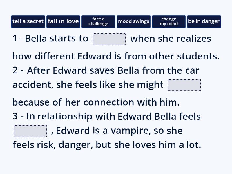 twilight vocab (a2) Complete the sentence