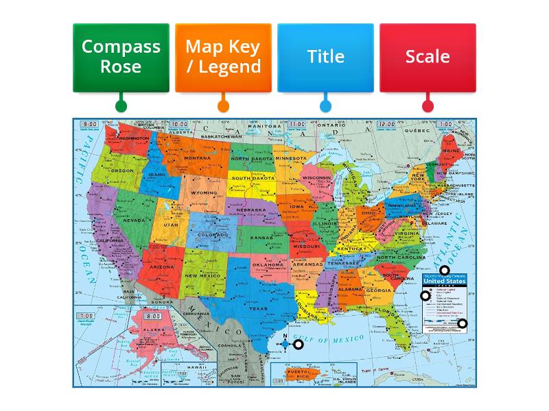 Parts of a Map Labelled diagram