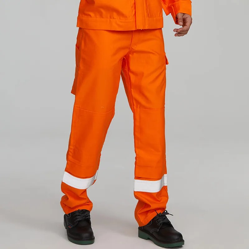 Orange Flame Retardant Reflective Tape Work Trousers