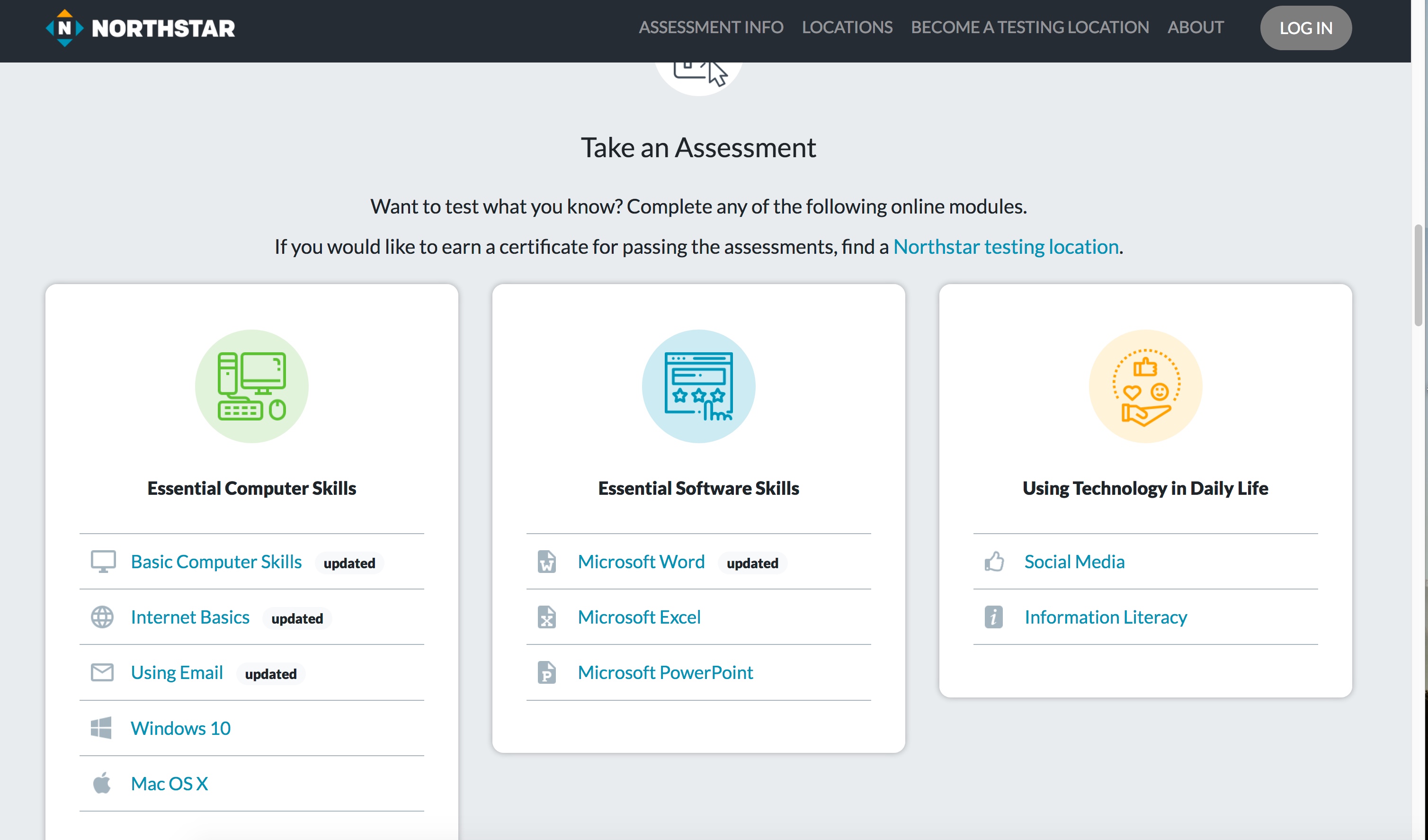 Northstar Digital Literacy Assessment Workforce EdTech