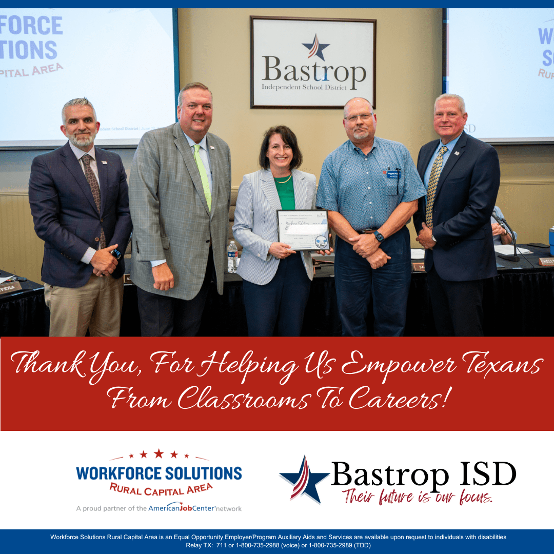 WSRCA Recognized by Bastrop ISD Board of Trustees for its Collaboration