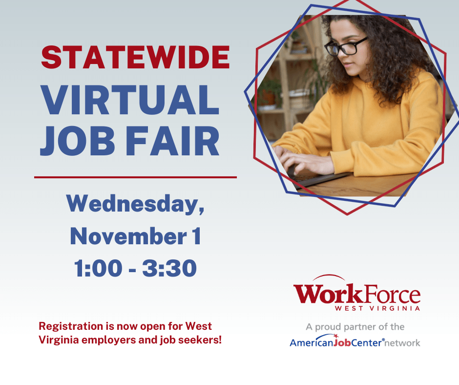 WorkForce West Virginia announces November 1 Statewide Virtual Job Fair WorkForce West
