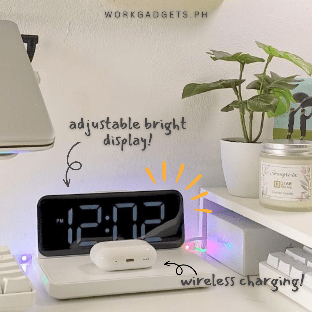 WG PowerTime — Wireless Charger, Alarm Clock, Bright Display
