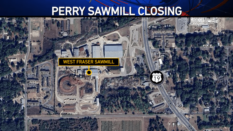 West Fraser Sawmill in Perry, Florida to Permanently Close, Resulting