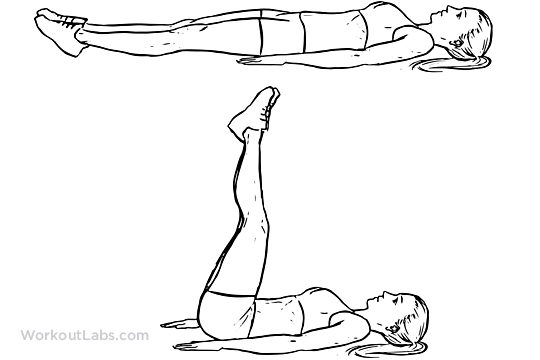 Lying Leg Raise / Lift Illustrated Exercise guide WorkoutLabs
