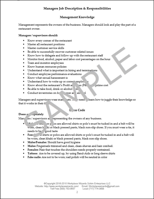 The Restaurant Manager Job Description Workplace Wizards