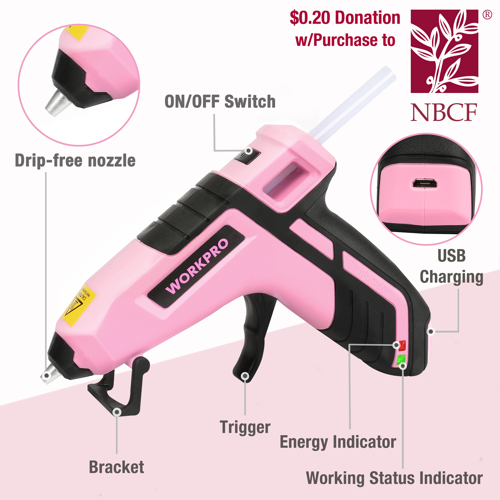 Cordless Hot Melt Glue GunWORKPRO® Tools