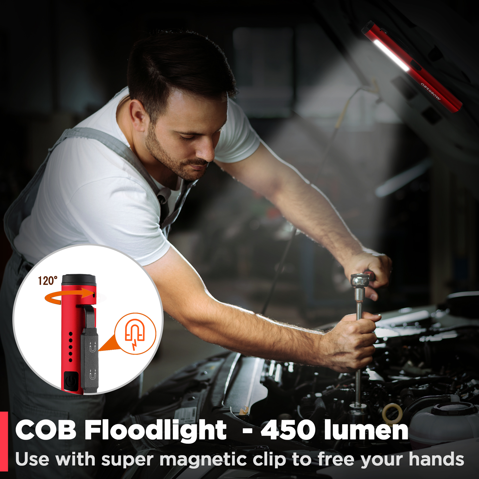 Rechargeable Pen Light,RedWORKPRO® Tools