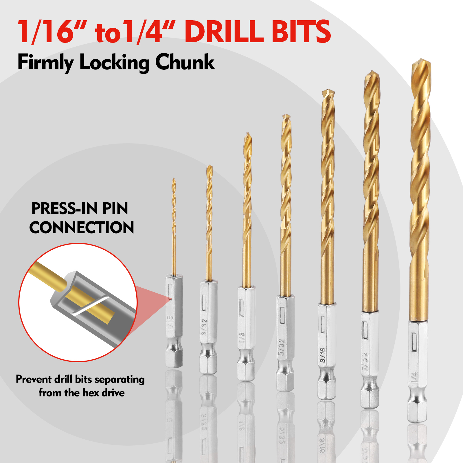 9Piece Hex Shank Drill Bit SetWORKPRO® Tools