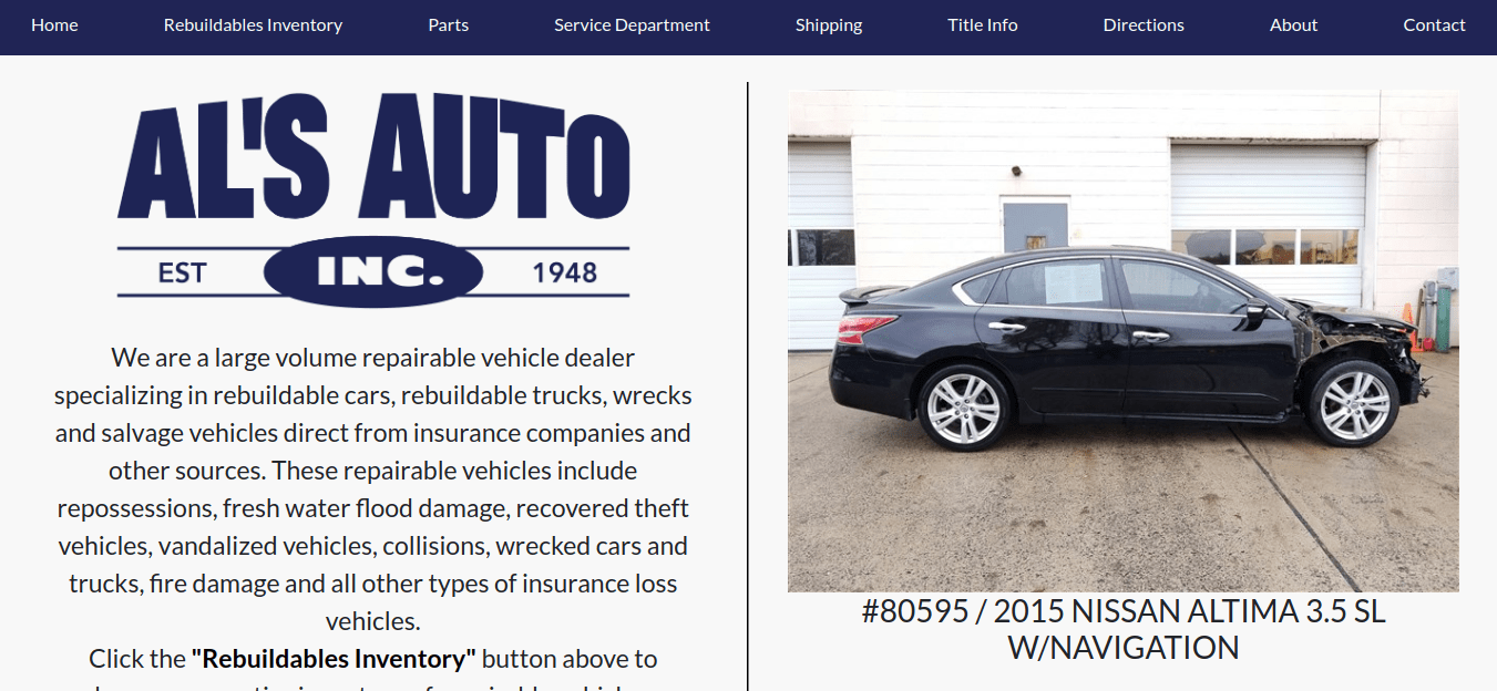 Browse AL’s Auto Part and Service site