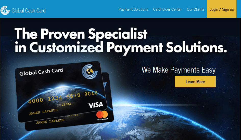 Login Your Global Cash Card Account