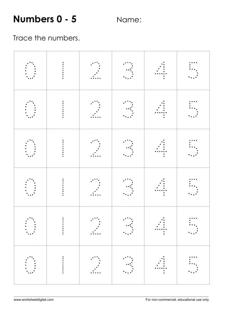 Trace The Numbers 0 10 Worksheet Digital