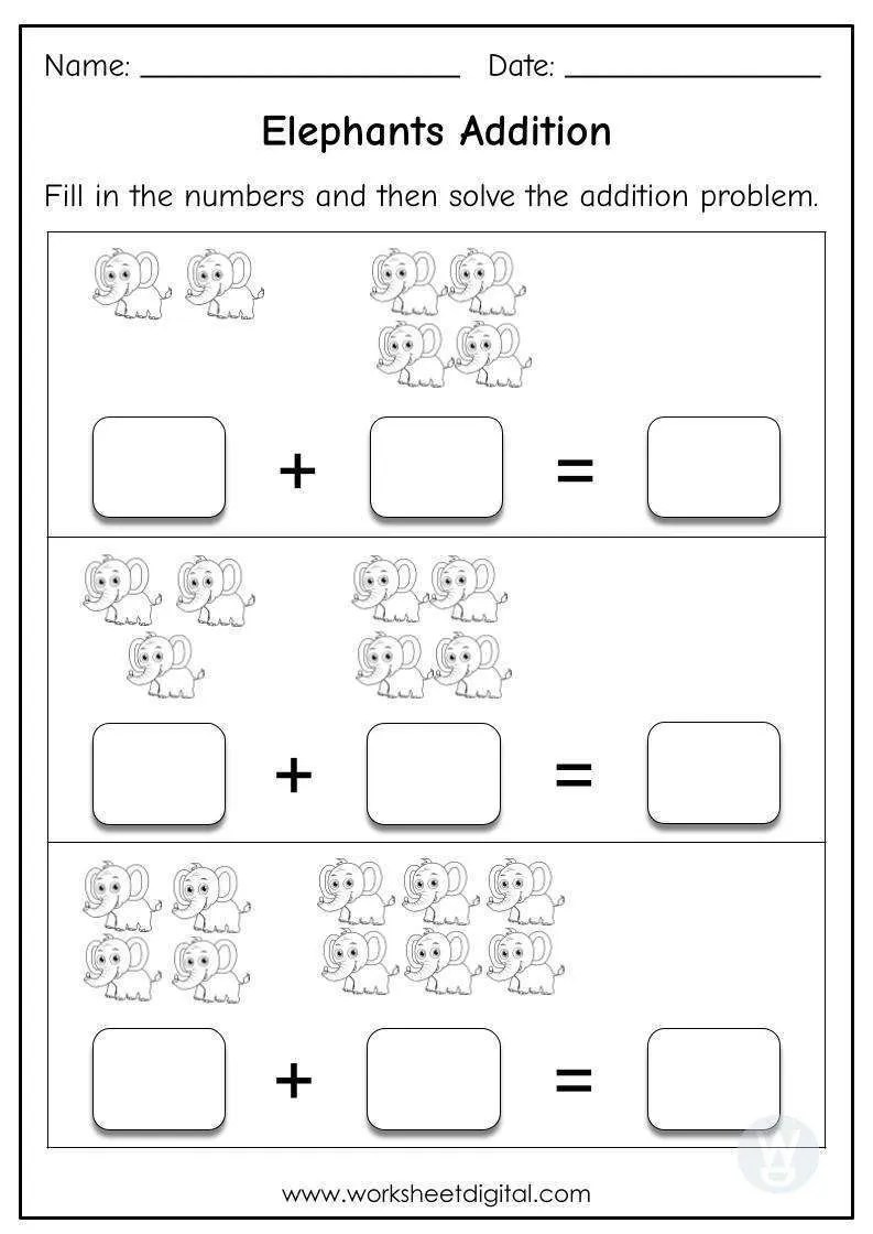Elephant Math Worksheets Free Understanding Size Math Worksheets For