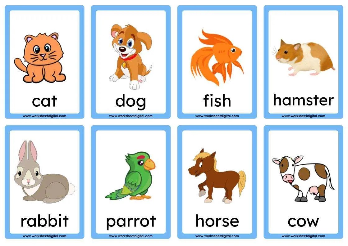 Pet Flashcards Free Printable