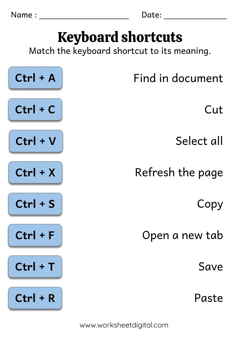ICT Worksheets Worksheet Digital