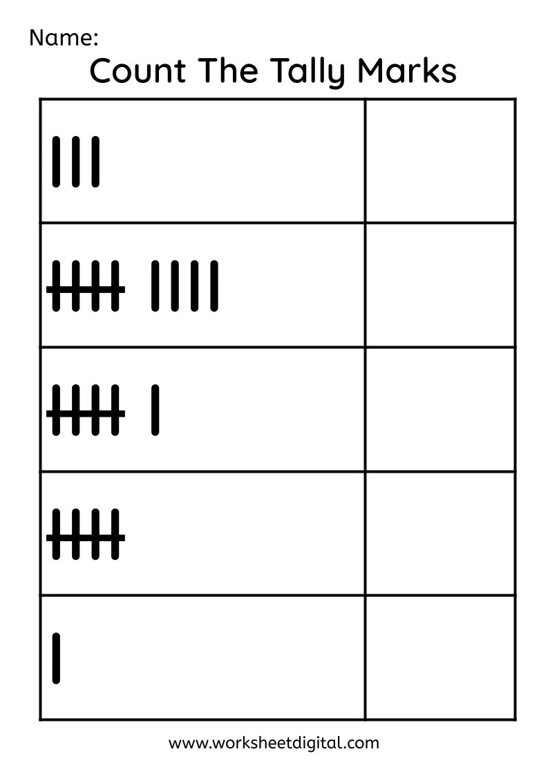 Count the Tally Marks Worksheet Digital