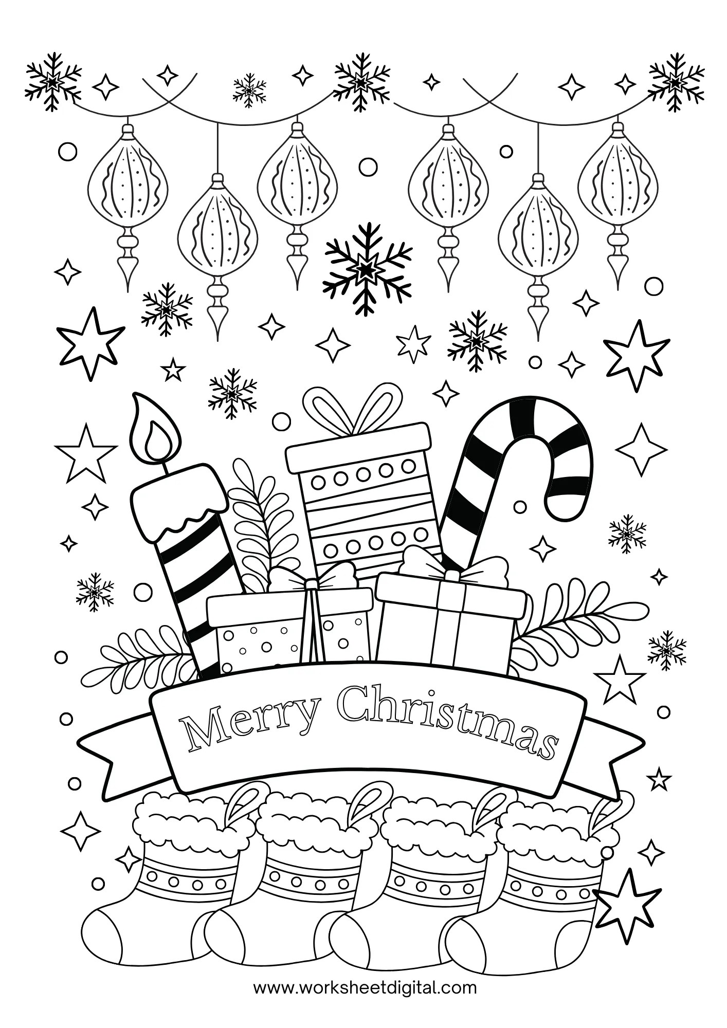Christmas Coloring Page Worksheet Digital 1 TeacherMade Resources