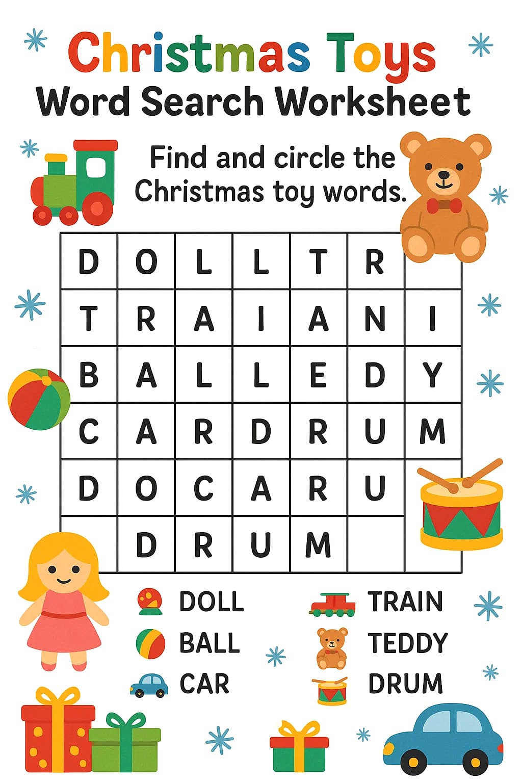 Christmas Word Search Worksheets Free Image & PDF Printables