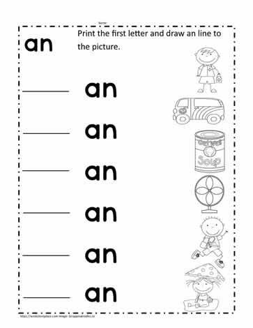 an Word Family Worksheet Worksheets