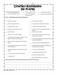 Conflict Resolution Worksheets