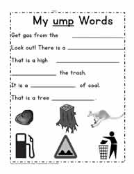 ump Word Family Printables Worksheets