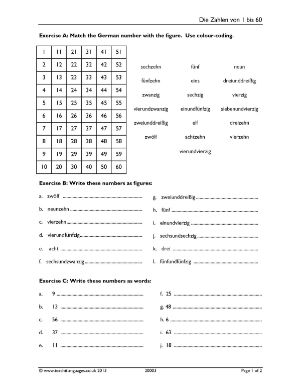 8 Exemplary German Worksheets to Use as Teaching Materials Worksheets