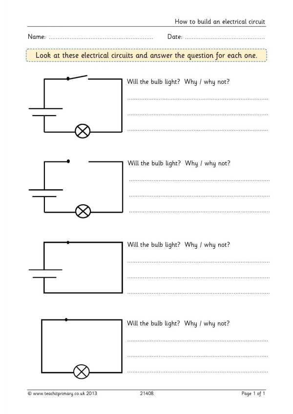 Electrical Circuits Quiz (TeacherMade) Twinkl Worksheets Library