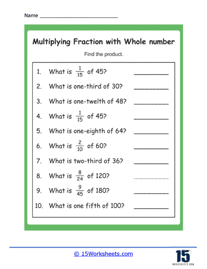 Multiplying Fractions by Cross Cancelling Worksheets - Worksheets Library