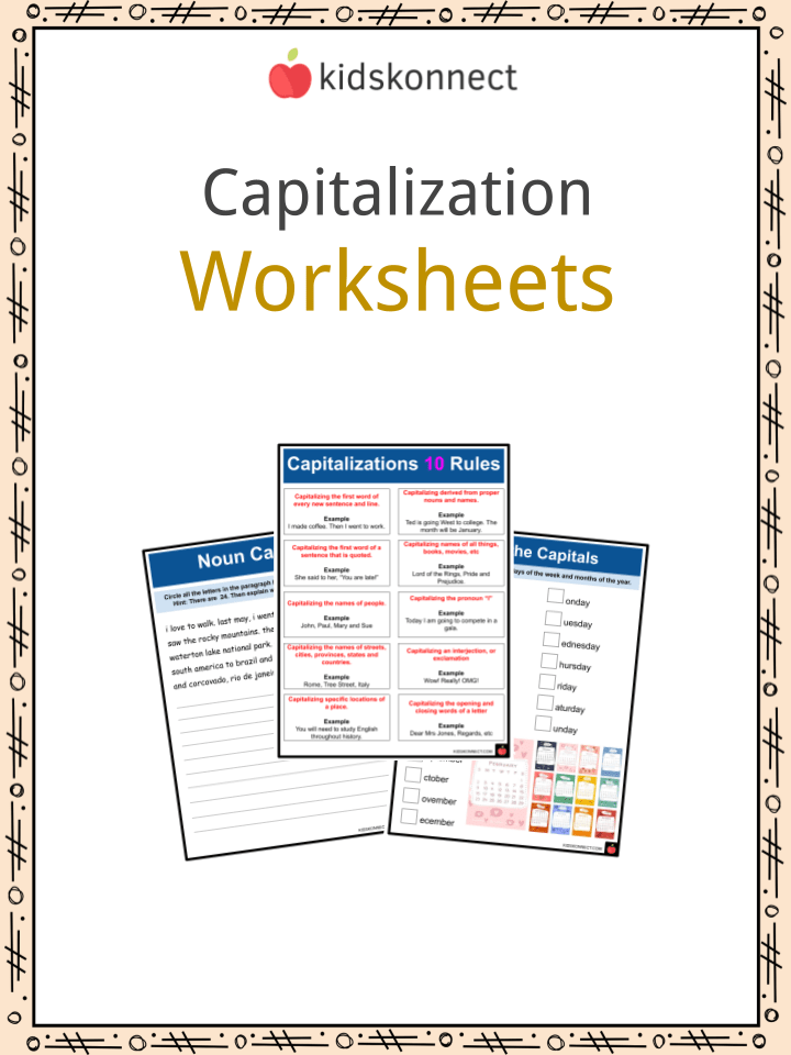 Capitalization Worksheets | Capitalization and End Punctuation