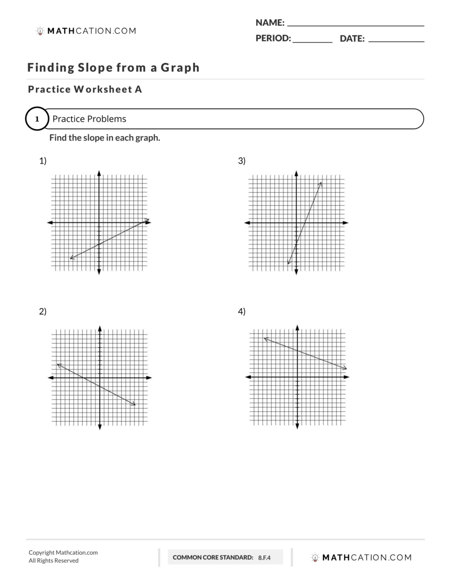 Slope Worksheet #1 - Worksheets Library