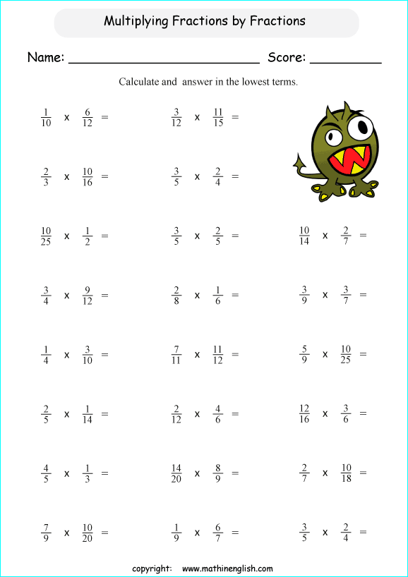 Grade 6 Fraction Worksheets Free Printables Math Worksheets Worksheets Library