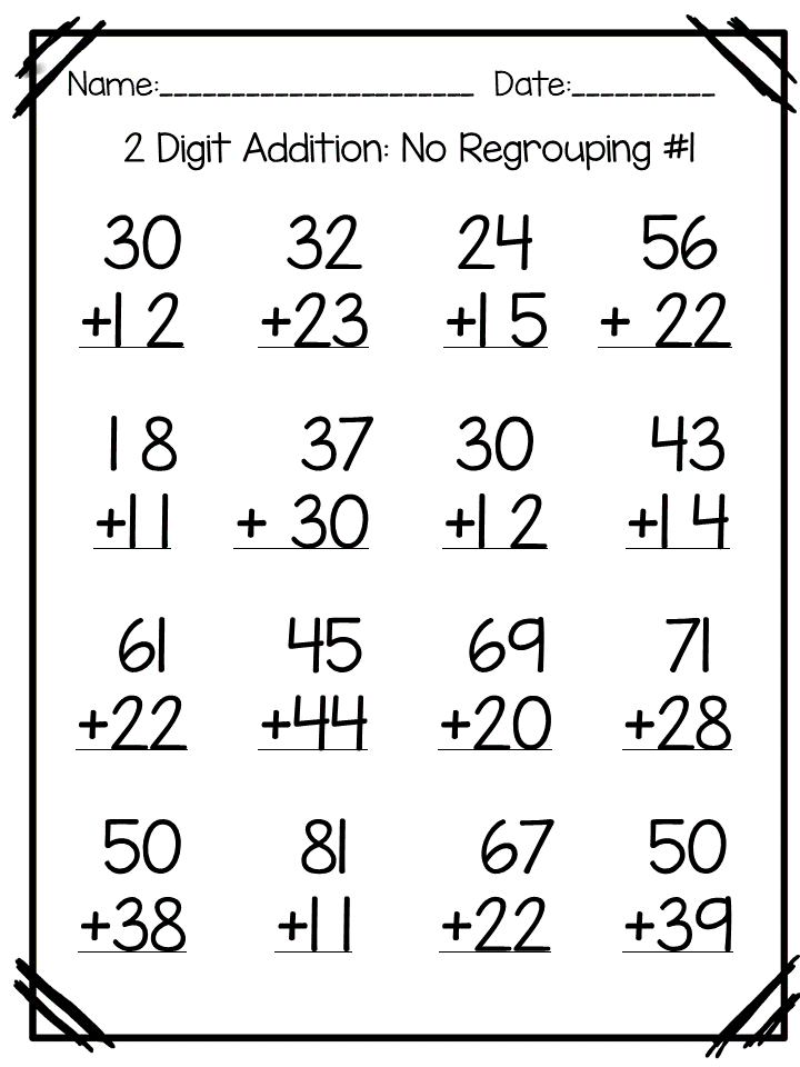 Two Digit Addition Regrouping Worksheet Have Fun Teaching