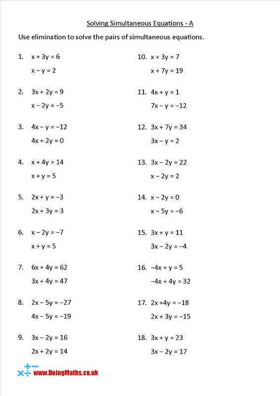 Basic Algebra Worksheets - Worksheets Library