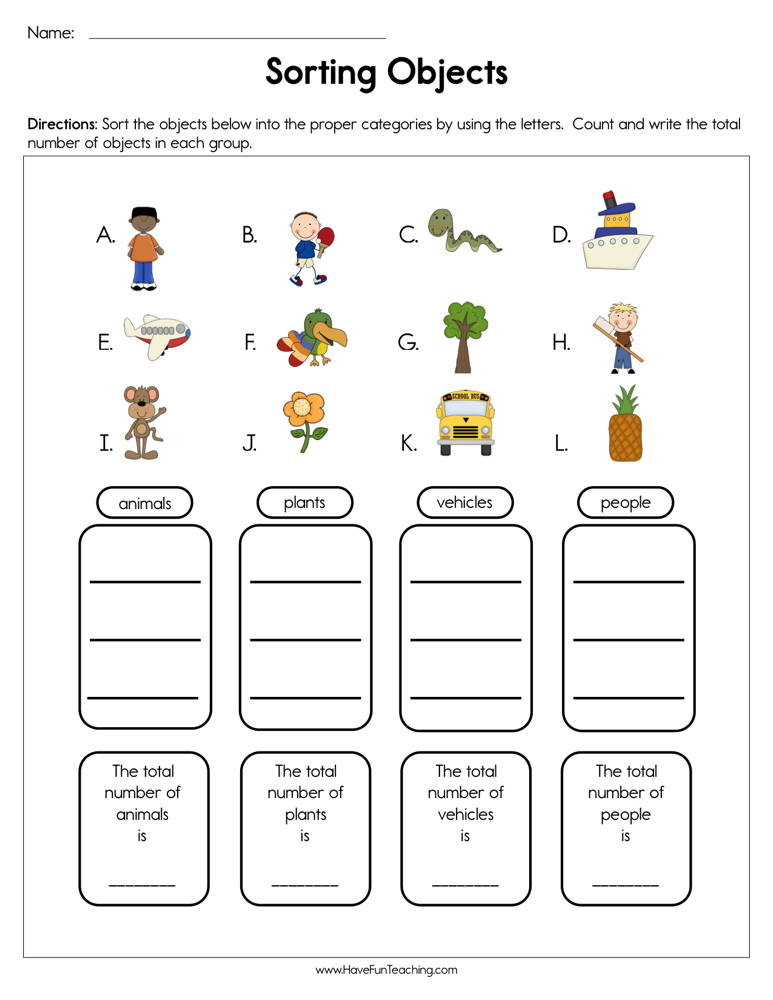 Sorting trees Kindergarten Math Worksheet GreatSchools Worksheets