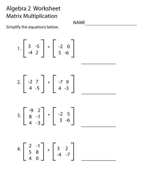 Download Matrix Addition and Subtraction Worksheets for Children